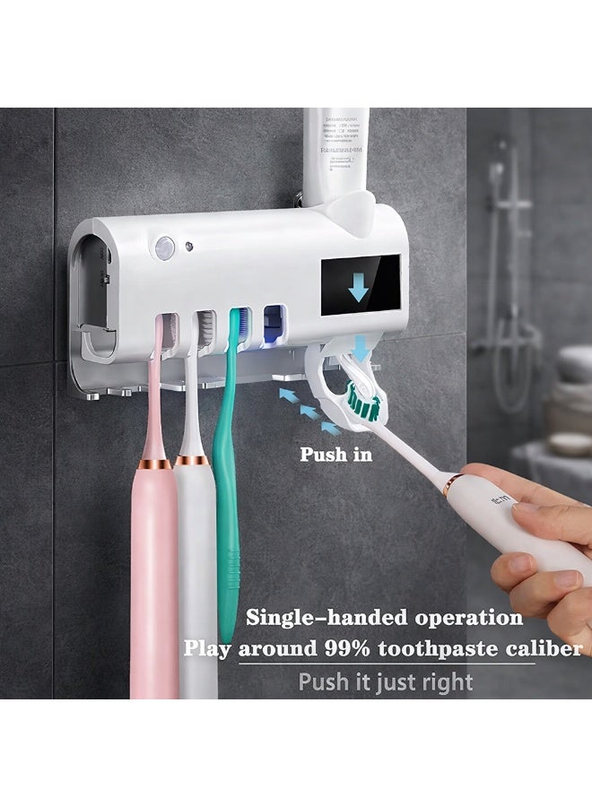 Multi-Function Toothbrush Sterilizer with Toothpaste Dispenser – Wall Mounted Automatic UV Toothbrush Holder - Image 2